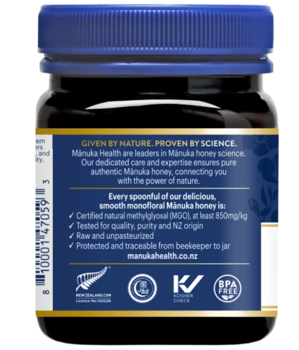 (khÁng viÊm khÁng khuẨn) usa mật ong manuka health mgo 850+ 250gr premium