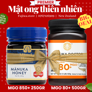 (big deal) combo mật ong thiên nhiên manuka health 850+ 250gr và manuka doctor 80+ 500gr