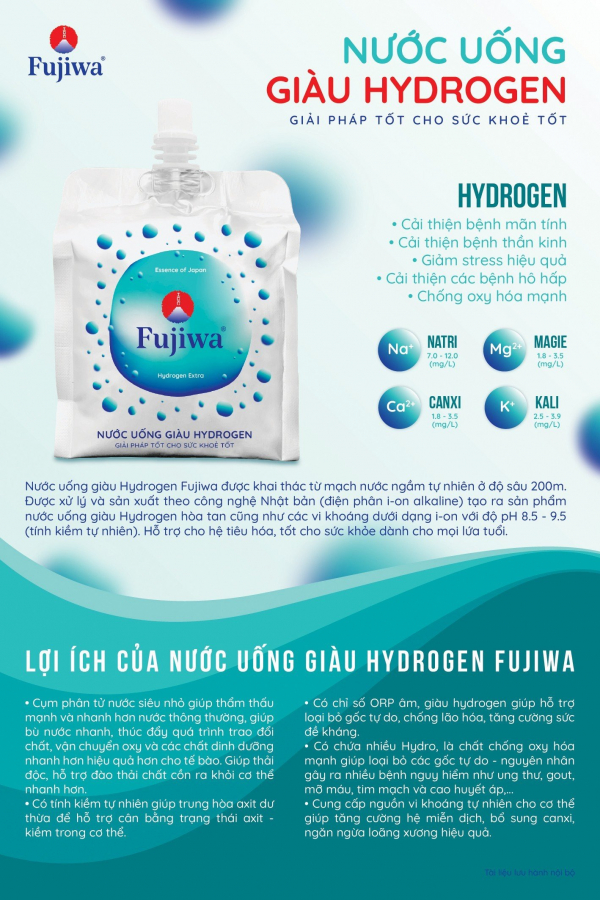 nước uống i on kiềm giàu hydrogen fujiwa – dạng túi 300ml (1 hộp/ 10 túi)