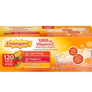 (vitamin) emergen c vitamin c 1000 mg daily (hộp 120 gói bột sủi c mix 3 hương vị)