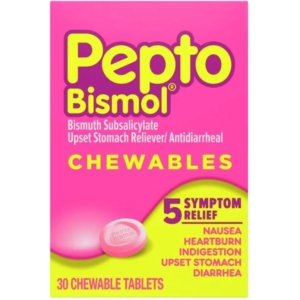 (tiÊu hÓa dẠ dÀy) usa kẹo ngậm nhai hỗ trợ 5 triệu chứng tiêu hóa pepto bismol chewable tablets (30 viên)