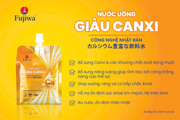 nước uống giàu canxi vị cam hộp 12 túi 270ml