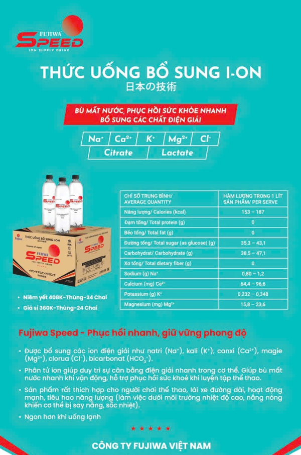 THỨC UỐNG BỔ SUNG ION FUJIWA SPEED ION SUPPLY DRINK - Ảnh 4