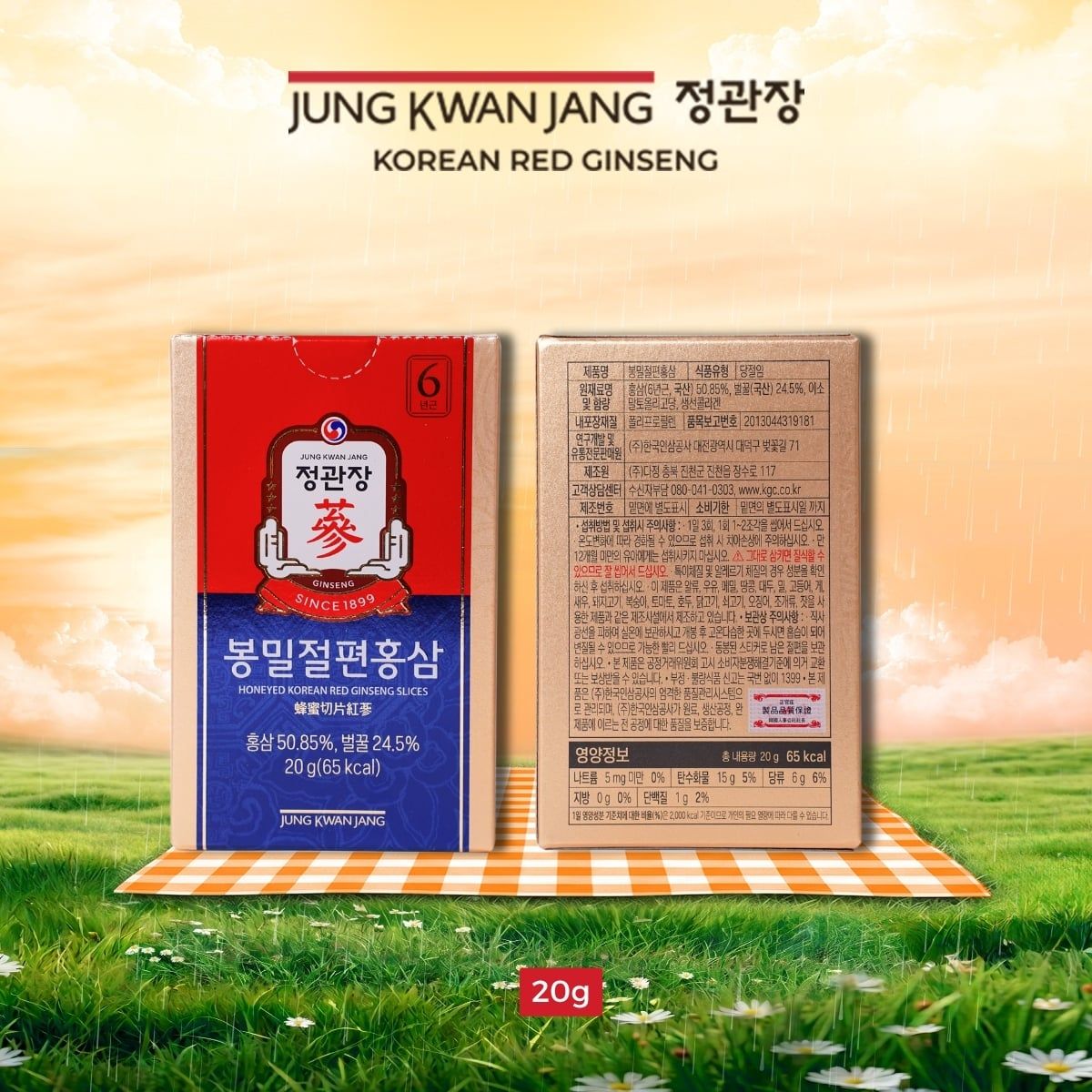 (HỒI PHỤC) KOR Hồng Sâm Lát Tẩm Mật Ong KGC Honeyed Slices 20g x 12 Hộp - Ảnh 2