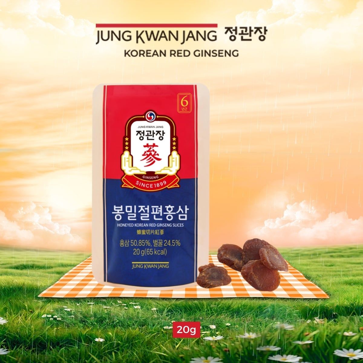 (HỒI PHỤC) KOR Hồng Sâm Lát Tẩm Mật Ong KGC Honeyed Slices 20g x 6 Hộp - Ảnh 5
