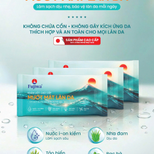 Hộp 20 cái khăn ướt cao cấp Fujiwa khăn lạnh đa năng dưỡng ẩm làm sạch dịu nhẹ an toàn cho da